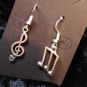Music Notes 🎶 Treble Clef 🎼 Hook Earring Handcrafted